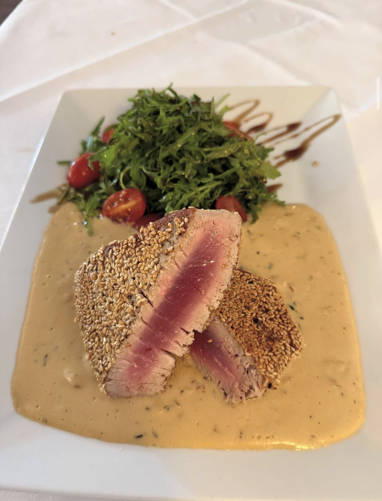 Sesame-crusted tuna